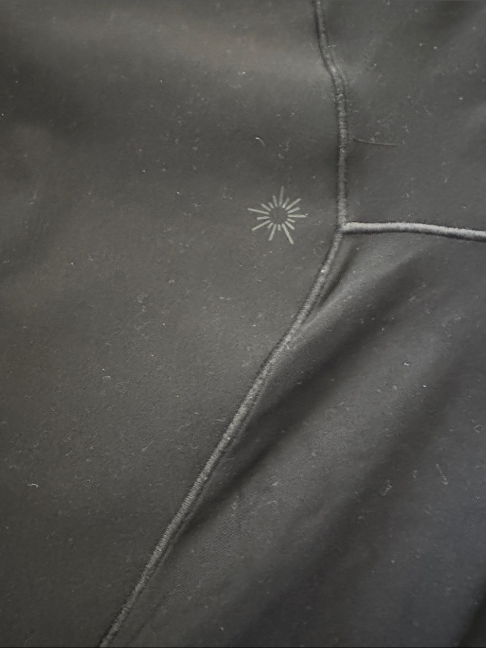 Aerie Offline Black Leggings Top with Sunburst Logo size large NWOT never worn!